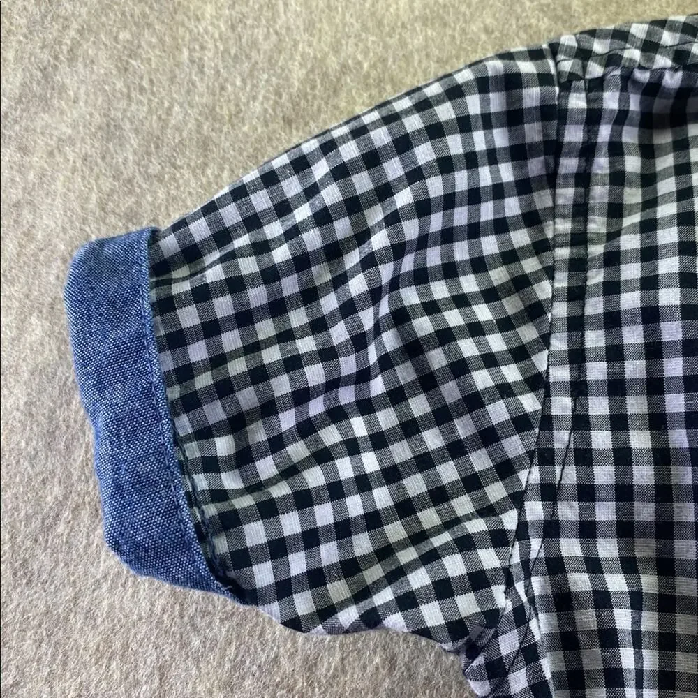Ben Sherman Kids Gingham Button Down Shirt - Black and White Size 24 months